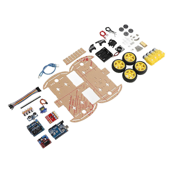 Smart Robotbil Chassi Kit Spårningsmotor Robot Smart Bilplattform för 4WD DIY