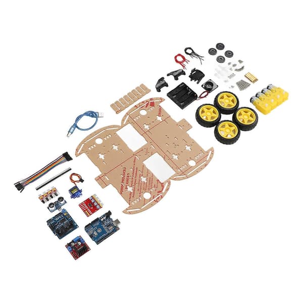 Smart Robotbil Chassis Kit Sporingsmotor Robot Smartbil Plattform for 4WD DIY