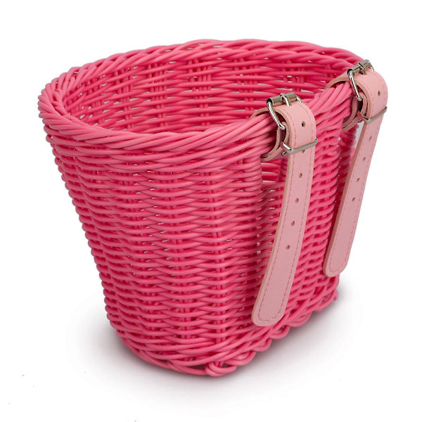 Barncykelkorgar Handvävd Cykelkorg Plastlastkorg pink