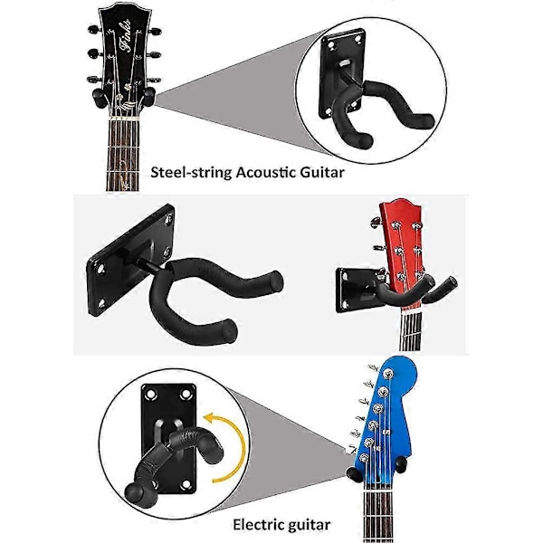 2 Pakning Veggfeste Gitarstativ Ukulele Akustisk Gitar Klassisk Gitar Bass