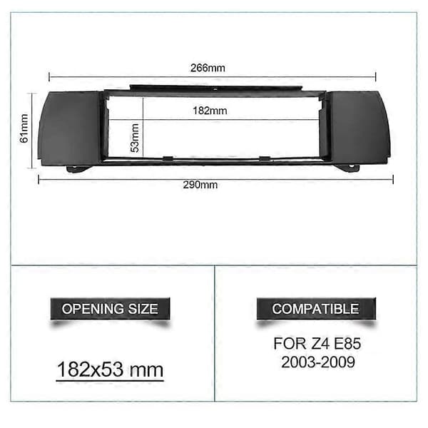 Bilradio Fascia Stereo Panel Platt För Z4 (E85) 2003-2009 Ram Dash Kit