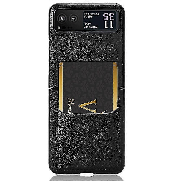 Motorola Razr 40 5G PU-nahka + PC Korttipaikkakansi Litsi-kuvio Iskunkestävä Puhelinkotelo - PunainenP20211224297 Black