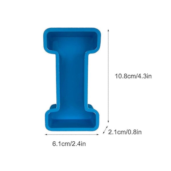 Alphabet Kagebageform Engelsk Bogstav Silikoneform 3d Alfabet Bogstav I