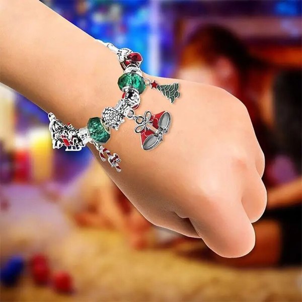 Adventskalender Armband Smycken Jularmband Nedräkningskalender Adventskalender 24st Dekorativt DIY Hantverk Jul