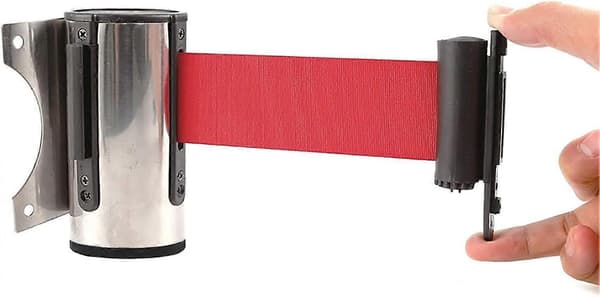 Uttrekkbart sperrebånd - 2M utvidbart sikkerhetsbånd i rustfritt stål, 13*11*6.3cm