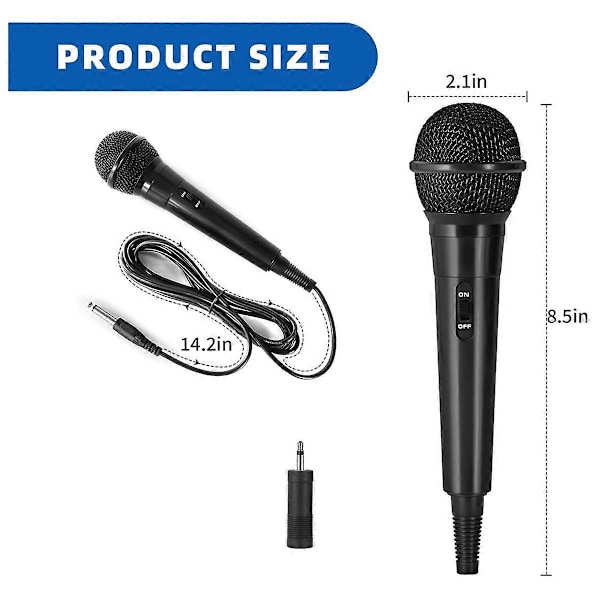 Handhållen Trådbunden Mikrofon, Kardioid Dynamisk Sångmikrofon med Mikrofonomvandlare, för Karaoke Sångmusikframträdande