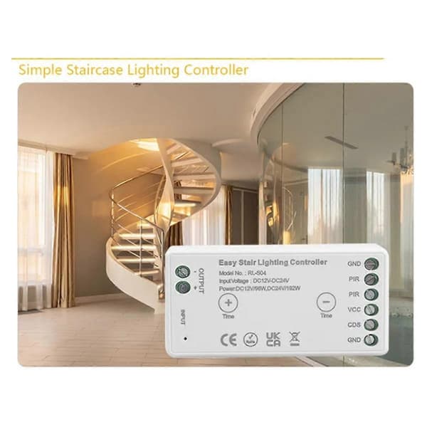 WiFi Tuya APP DC 12V 24V 8A Enkel LED Trappelys Kontroller PIR Infrarød Menneskelig Bevegelse Dagslyssensor Bryter