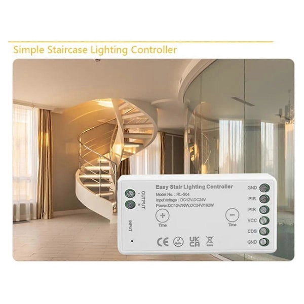 WiFi Tuya APP DC 12V 24V 8A Nem LED Trappebelysningscontroller PIR Infrarød Menneskelig Bevægelse Dagslyssensor Kontakt
