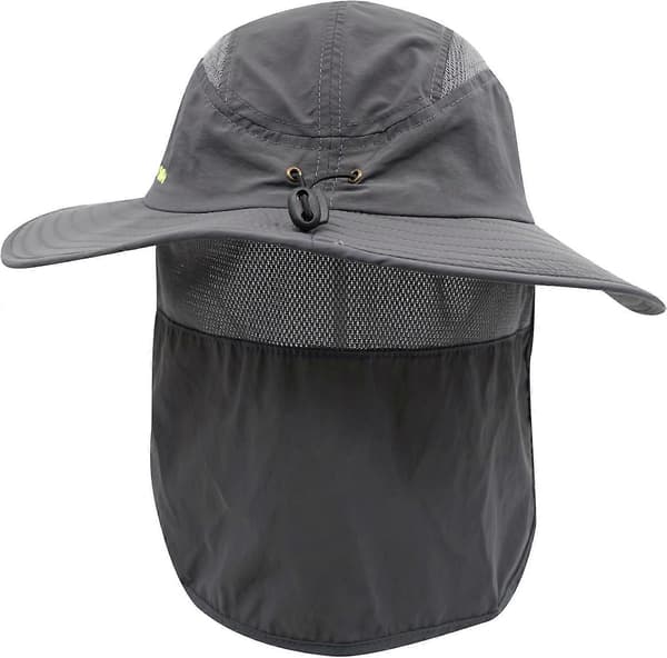 Herr UPF 50+ Solskyddsmössa Bredbrättad Fiskehatt med Nackskydd
