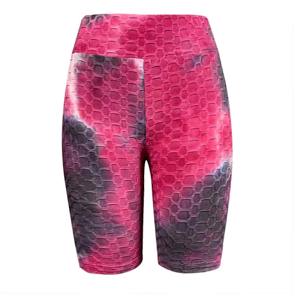Tflycq Mode Kvinnor Korta Flerfärgade Tajta Hög Midja Elastiska Sport Yoga Byxor Red L