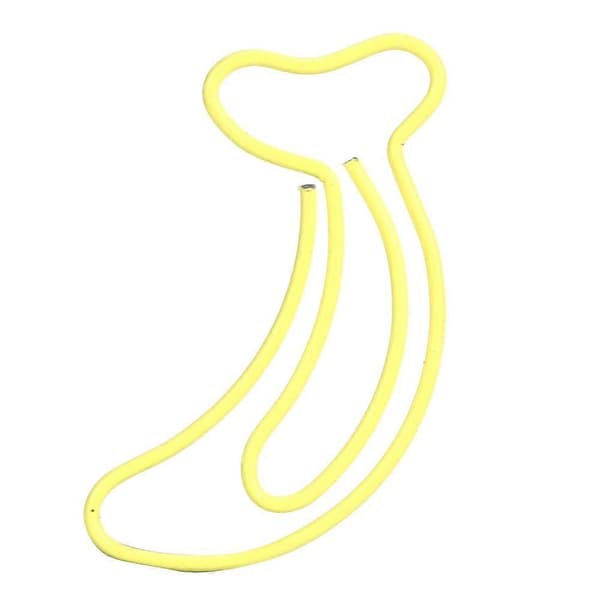 12 st Gula Gem Bananformade Multifunktionella Förtjockade Gem 3x2cm Studenter Skrivmaterial