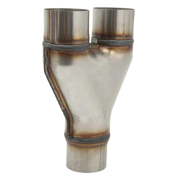 Y-formet Eksoshalerørspisser Rustfritt Stål 1 Innløp 2 Utløp Universal Lyddemper Endetipp Adapter Kobling 76mm Indre Diameter