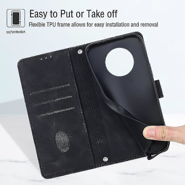 For Honor Magic 5 Lite 5g /x9a 5g/x40 5g Telefon Cover Flip Stand Læder Wallet Stødsikkert Cover Black