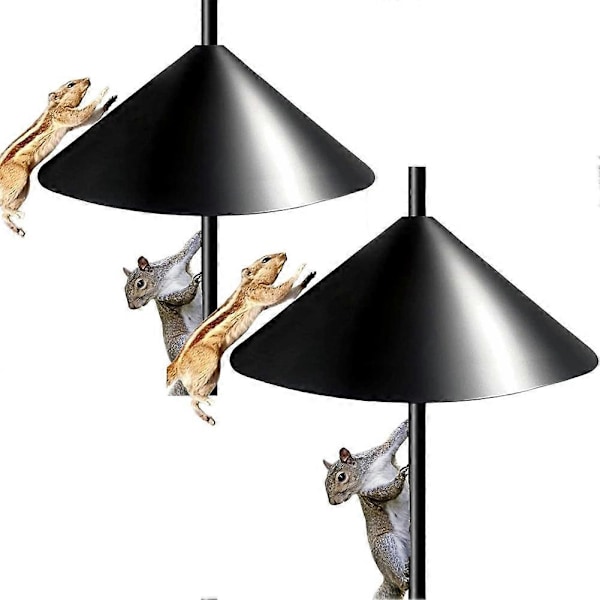 2-pack 48 cm Vikbar Ekorrbaffel för Fågelmatarstång, Ekorrskydd för Fågelmatare