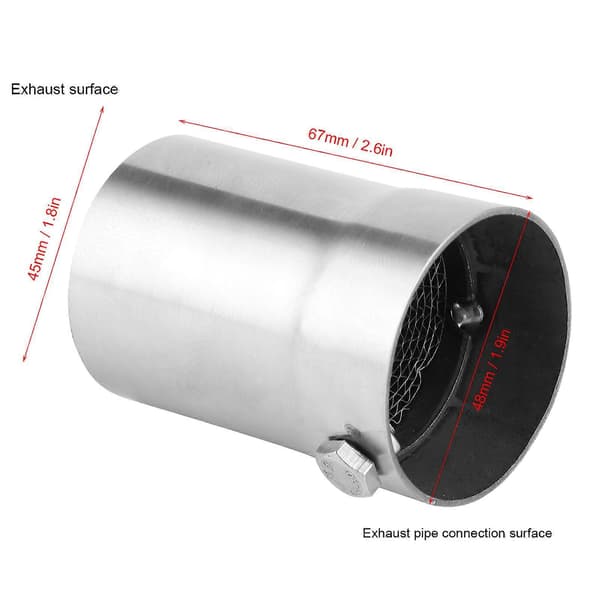 Avgasrör Ljuddämpare Universal Motorcykel DB Killer Muffler Ventil Rostfritt Stål 48mm