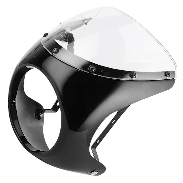 7in Frontlyktkåpe Vindavviser Vindskjerm Universal for Motorsykkel (Blank Svart Transparent Linse)