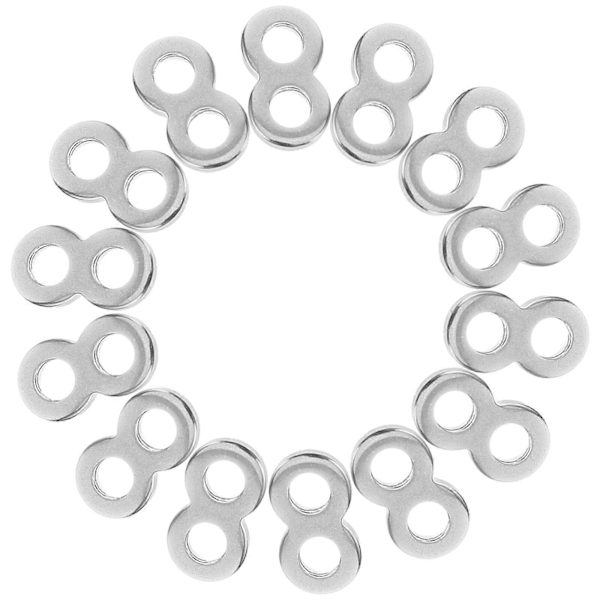 20 stk Bordplatefester i Rustfritt Stål, 8-tallsfester og 8-formede koblinger