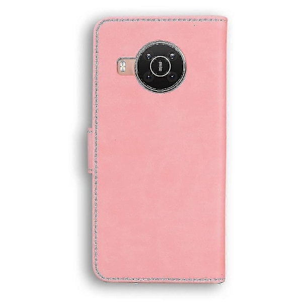 Fodral för Nokia X10/ X20 Fjäril Skydd Premium Läder Magnetisk - Rosa Pink