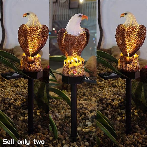 Solar Eagle Trädgårdslampa för Utomhusbruk, Solcellsdrivna Eagle Stake Lampor för Utomhusbruk, Spot Light för Gräsbelysning 2-pack