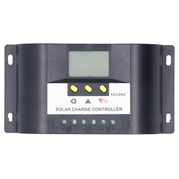 Intelligent Solcelleladeregulator med Justerbare Timerkontrollmoduser LCD-skjerm Solcellekontroller for DC-laster 10A