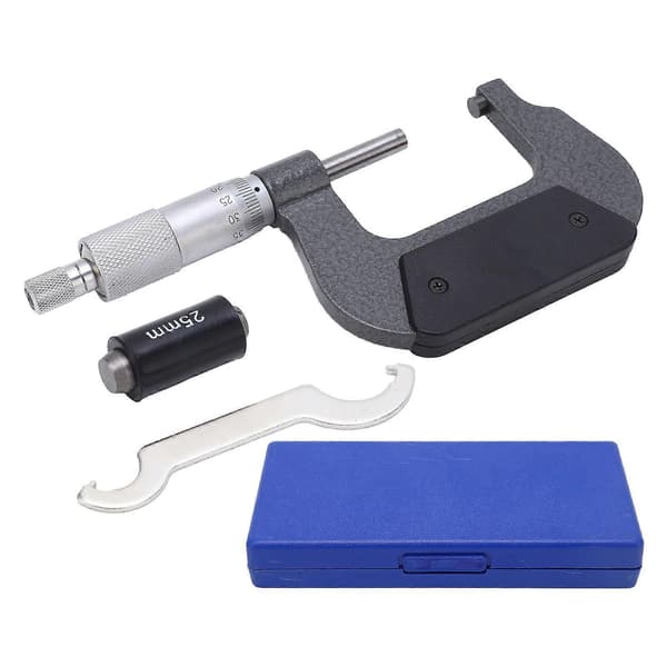 Mikrometer Stabil Legering Overflade Præcis Måling Bærbar Mikrometer Tykkelsesmåler 25-50/0,01mm