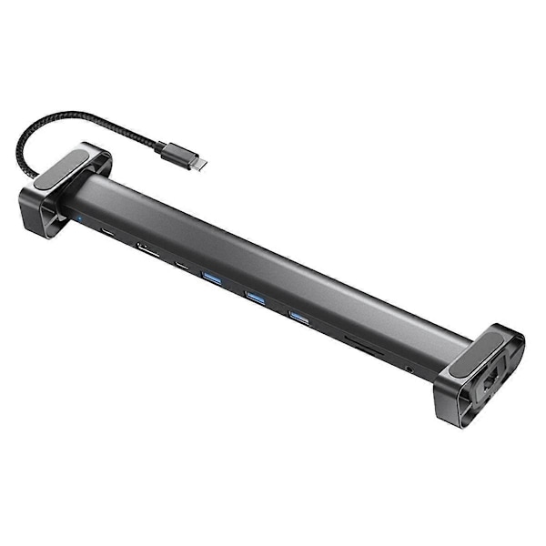 10-in-1 USB C Hub Multiporttisovitin Kannettava Dongle 4K PD 100W USB 3.0 Gigabit Ethernet RJ45 Telakka-asema Kannettava Tietokoneteline