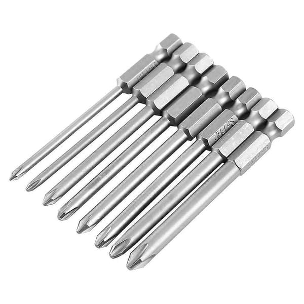 8 stk. 75 mm 1/4\" Skaft Magnetisk Lang Krydskærv Skruetrækker Bits Sæt
