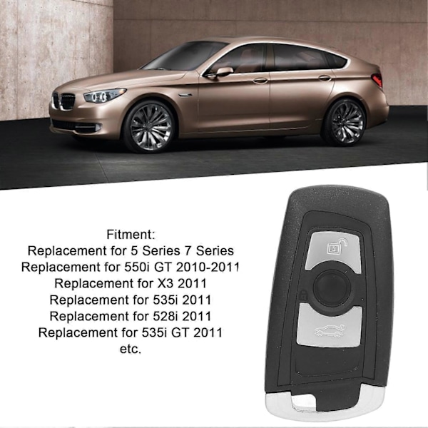 Fjernstyrt Smart Bilnøkkel Skall Lett Erstatning for 550i 535i 528i 535i X3 3 Knapper