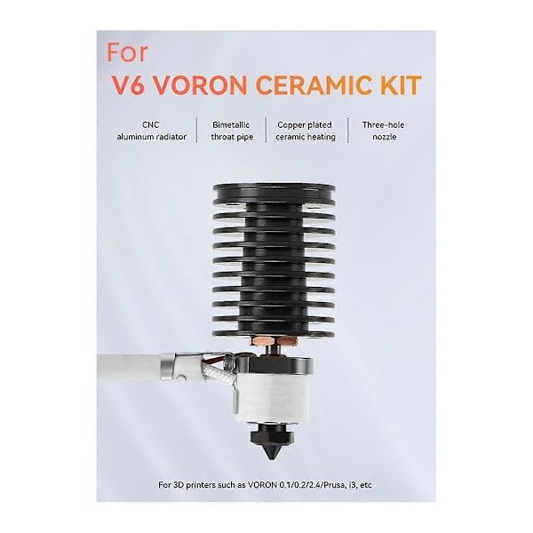 24V 60W V6 Hotend til Voron 0.1/0.2/2.4 3D Printer Bimetal Hals Keramisk Varmelegeme Printhoved til Prusa/I3