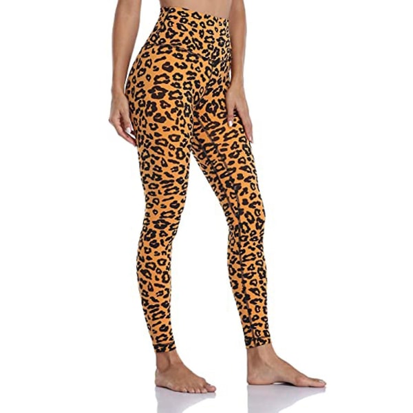 Tflycq Stretch Yoga Leggings för dam, Fitness Löpning Gym Sport Fullängds Aktiva Byxor Yellow S