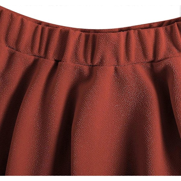 Dam Plus Size Stretchig Elastisk Midja Utsvängd Casual Mini Skaterkjol Xs-2xl XS