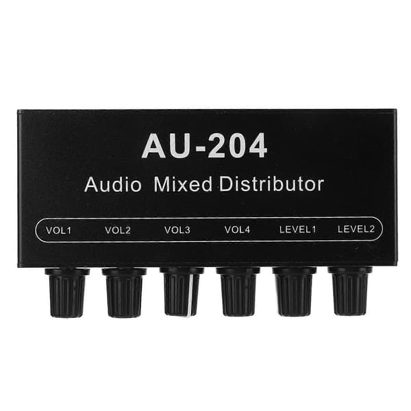Stereo Audio Splitter Boks Mini Forforstærker Hovedtelefonforstærker 2 Vejs Input 4 Vejs Output 3.5mm