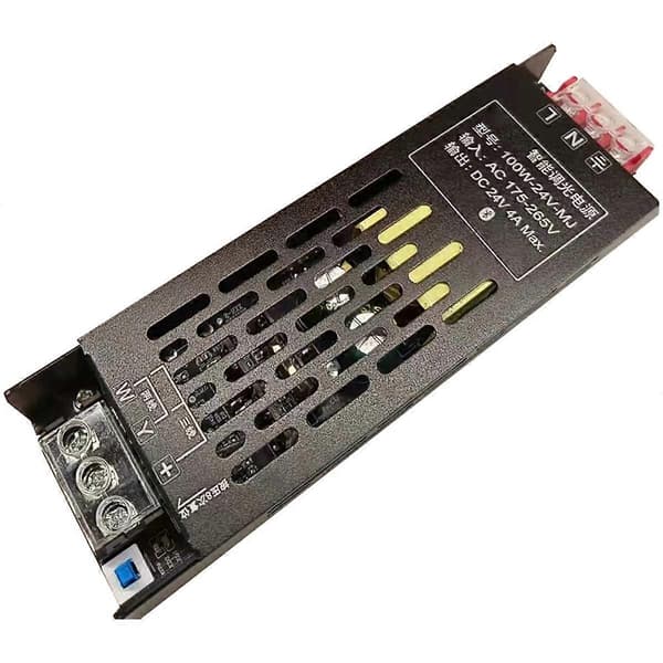 100W LED Strip Kontroller DC24V Intelligent Dimming Stemmestyring Lys Transformator med Bluetooth APP Kontroll
