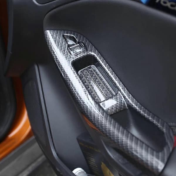 4 stk. Carbon ABS Bilrudehejs Panel Ramme Dekoration Cover Trim Sticker til Focus 3 4 Tilbehør