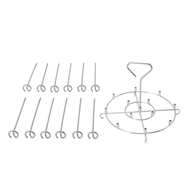 Spydstativ Rustfritt Stål Vertikal Grillspydholder Frityrtilbehør for 6 Quart Frityrkoker