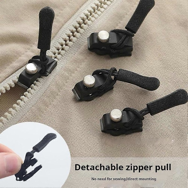 Fix Zip Puller, Universell Dragkedjereparatör, Zip Slider Reparationskit, för Sömnad av Kläder, Ryggsäckar (S 2ST&M 2ST&L 2ST)