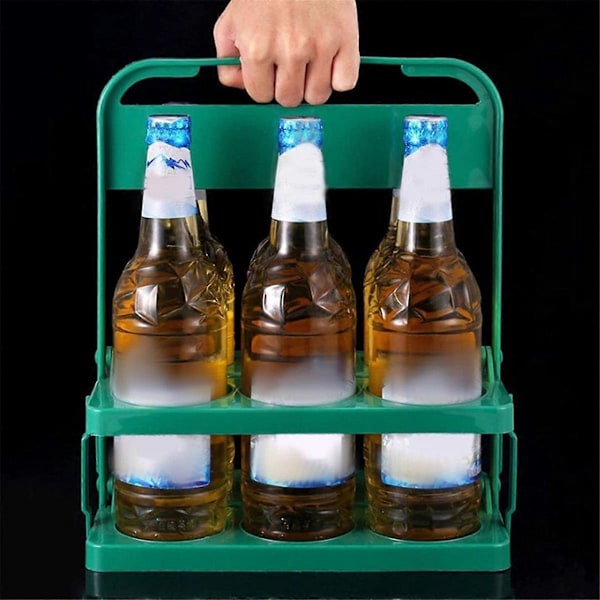 Bärbar Ölhållare - 6-pack Dryckeshållare, Återanvändbar Vinställ & Ölback i Plast, Perfekt för Picknickar och Fester C
