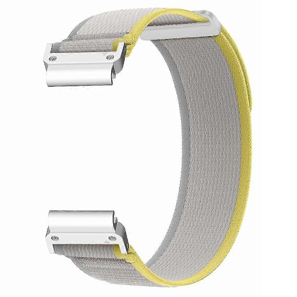 Til Coros Vertix 2 / Garmin Fenix 7X / 6X / 5X 26mm Trail Loop Nylonbånd Blød Urrem - R Beige White