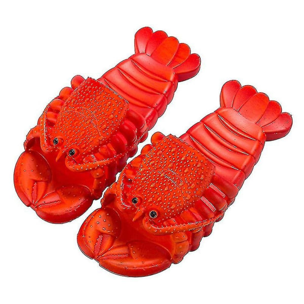 Roliga hummertofflor sommarstrandtofflor bekväma slip-on sandaler Red 36-37
