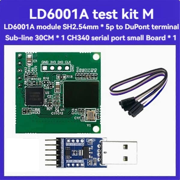 LD6001A 60GHz MmWave Radar Sensor Modul+CH340 Seriel Port Board 4T 4R Menneskelig Tilstedeværelses Sensor Modul