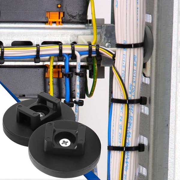 Förpackning magnetiska kabelhållare - 43 mm - Multifunktionella - Magnetiska kabelklämmor för kabelhantering, svarta