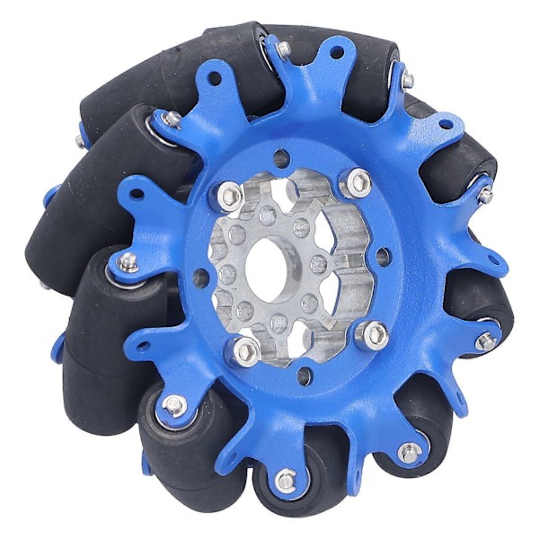 4 tuuman monisuuntainen pyörä SPCC-teräsakseli TPU-kumirulla Robottiauto Omni-komponentit Vasen 5606?0100?0100