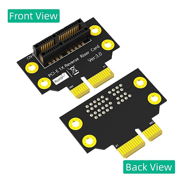 PCI-E 1X 3.0 90 Asteen Käänteinen Uros-Naaras Riser-kortti 2U-palvelimelle (Asennussuunta Kohti CPU:ta)