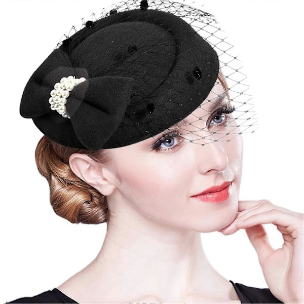 Fascinator Hårnål Letvægts Komfortabel Polyester Fiber Mesh Sløjfe Hårspænde til Dagligdag Shopping Rejse Qinhai