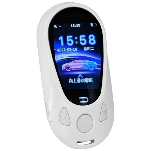 Smart LCD Touch Screen Bilnycklar Nyckellös Ingång Universal Fjärrnyckel för Start och Stopp Motor Knapp Bilmodeller Silver