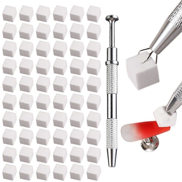 100 st Nagelkonst Svamp Mjuka Svampar Gradient Nagelkonst Stämplar Verktyg Färgtoning Manikyr DIY Nagel Svamp Griparverktyg