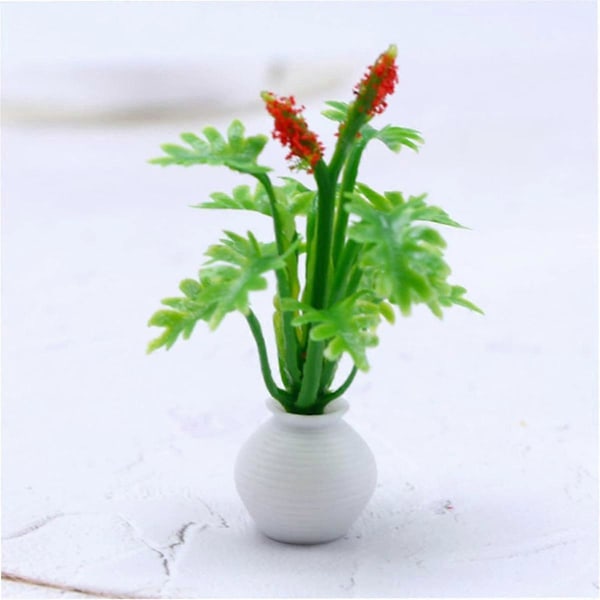 10 st Mini Konstgjord Växt Miniatyrdekorationer Blomdekor Mini Tillbehör Mini Krukor Mini Växter Fuskväxt