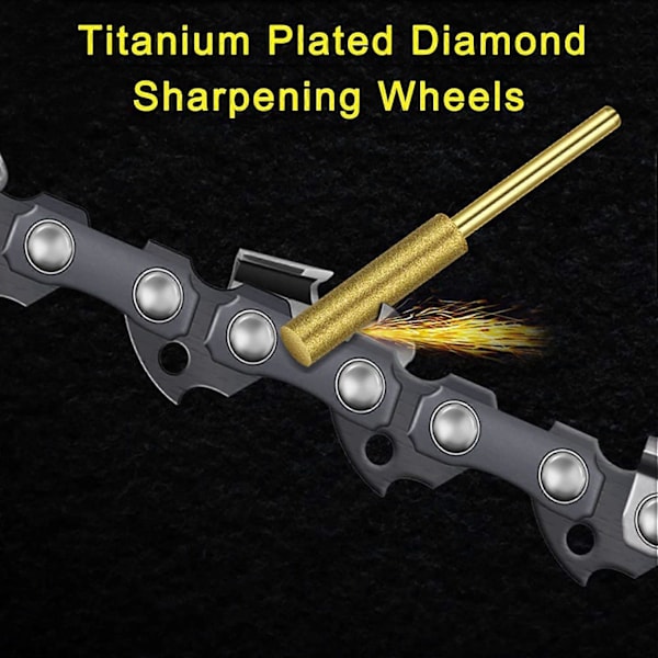 12-pak Diamant Motorsavfile, Gratslibestenfil, Titaniumbelagt Slibeskive Motorsavssliber (4,0 mm)