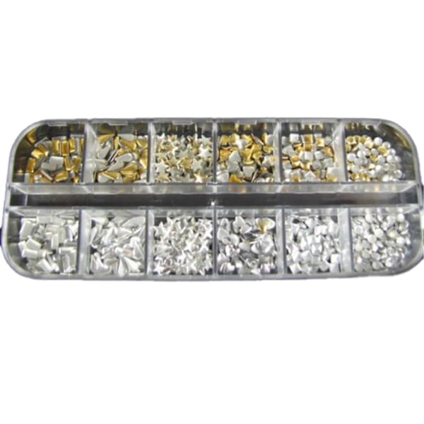 300 st Punk 3D Akryl Nagelkonst Legering Nitar Dubbar Spikar DIY Dekoration Spots QinHai