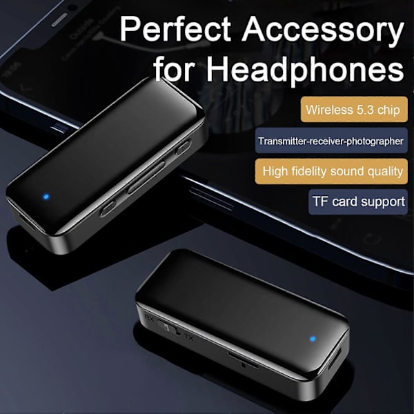 Bluetooth-kompatibel 5.3 Mottaker Sender Stabilt Signal 10m Rekkevidde Lett Design Audio Sender for TV-høyttalere
